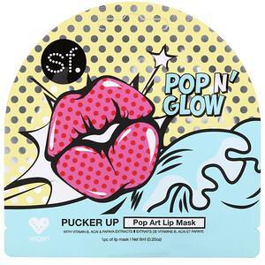 SFGlow, Pop n' Glow, Pucker Up, Pop Art Lip Mask, 1 Mask, 0.20 oz (6 ml) - HealthCentralUSA