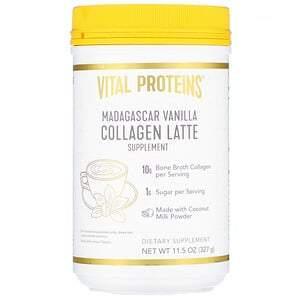 Vital Proteins, Collagen Latte, Madagascar Vanilla, 11.5 oz (327 g) - HealthCentralUSA