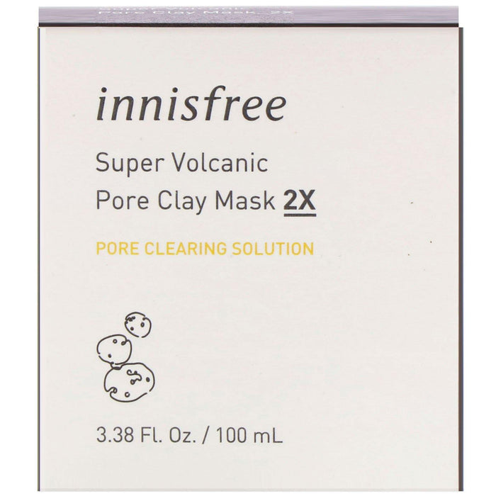 Innisfree, Super Volcanic Pore Clay Beauty Mask 2X, 3.38 fl oz (100 ml) - HealthCentralUSA