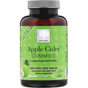 New Nordic, Apple Cider Gummies, Apple Flavor, 60 Gummies - HealthCentralUSA