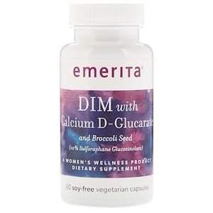 Emerita, DIM With Calcium D-Glucarate and Broccoli Seed, 60 Soy-Free Vegetarian Capsules - HealthCentralUSA