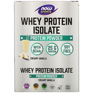 Now Foods, Sports, Whey Protein Isolate, Creamy Vanilla, 8 Packets, 1.13 oz (32 g) Each - HealthCentralUSA