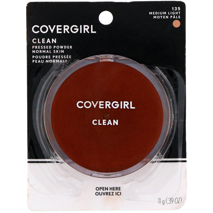 Covergirl, Clean, Pressed Powder Foundation, 135 Medium Light, .39 oz (11 g) - HealthCentralUSA