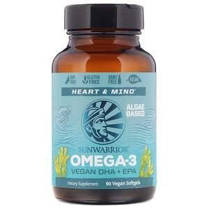Sunwarrior, Omega-3, Vegan DHA + EPA, 60 Vegan Softgels - HealthCentralUSA