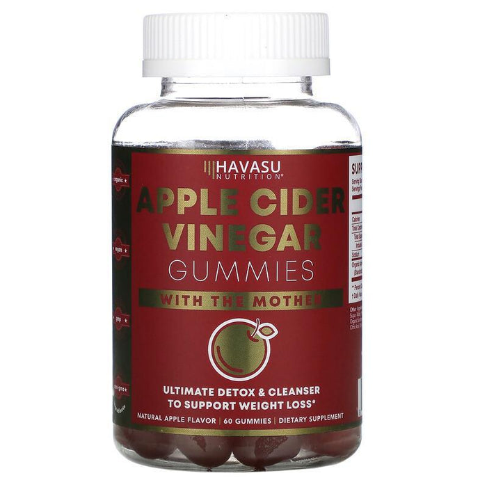 Havasu Nutrition, Apple Cider Vinegar Gummies with The Mother, Natural Apple, 60 Gummies - HealthCentralUSA