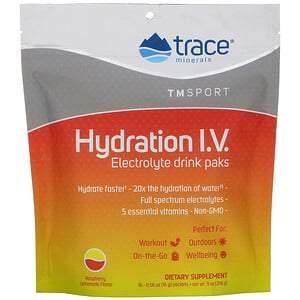 Trace Minerals Research, Hydration I.V., Electrolyte Drink Paks, Raspberry Lemonade Flavor, 16 Packets, 0.56 oz (16 g) Each - HealthCentralUSA