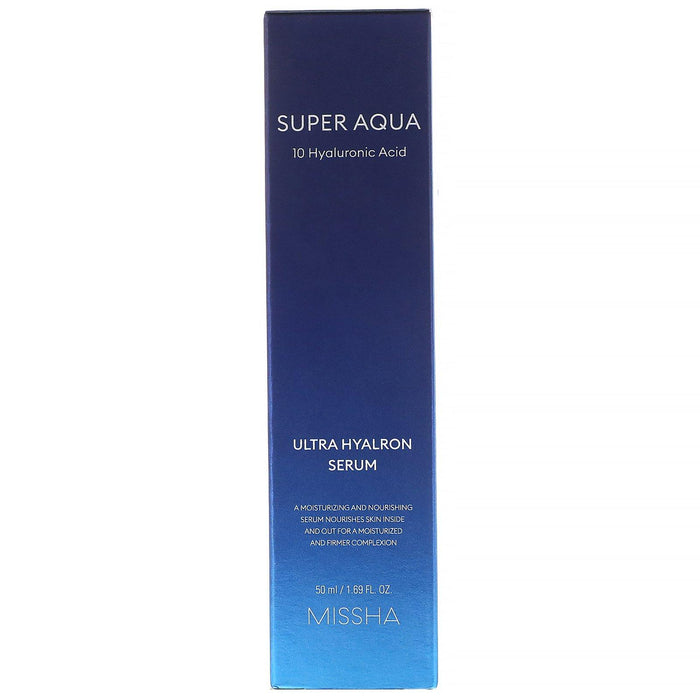 Missha, Super Aqua, Ultra Hyalron Serum, 1.69 fl oz (50 ml) - HealthCentralUSA
