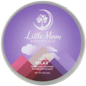 Little Moon Essentials, Relax, Floral Bath and Shower Sugar Exfoliant, 2 oz (56 g) - HealthCentralUSA