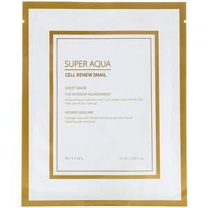 Missha, Super Aqua, Cell Renew Snail Sheet Beauty Mask, 1 Sheet, 0.84 fl oz (25 ml) - HealthCentralUSA