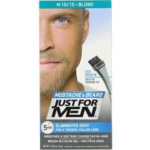 Just for Men, Mustache & Beard, Brush-In Color Gel, Blond M-10/15, 2 x 0.5 oz (14 g) - HealthCentralUSA