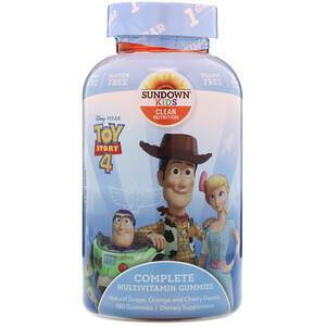 Sundown Naturals Kids, Complete Multivitamin Gummies, Toy Story 4, Natural Grape, Orange & Cherry Flavors, 180 Gummies - HealthCentralUSA