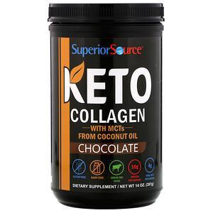 Superior Source, Keto Collagen Powder with MCTs, Chocolate, 14 oz (397 g) - HealthCentralUSA