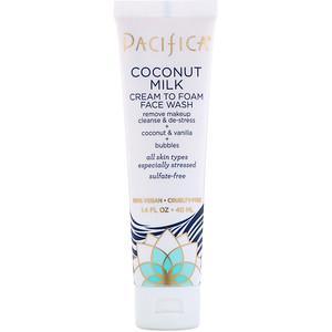 Pacifica, Coconut Milk, Cream to Foam Face Wash, 1.4 fl oz (40 ml) - HealthCentralUSA