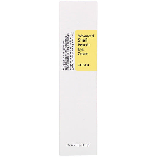 Cosrx, Advanced Snail, Peptide Eye Cream, 0.85 fl oz (25 ml) - HealthCentralUSA