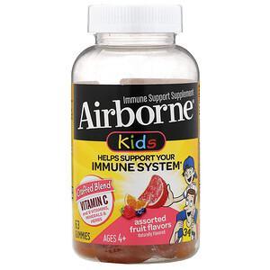AirBorne, Kids, Immune Support Supplement, Ages 4+, Assorted Fruit Flavors, 63 Gummies - HealthCentralUSA