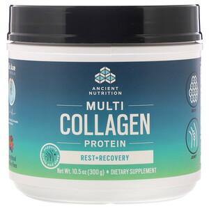 Dr. Axe / Ancient Nutrition, Multi Collagen Protein, Rest + Recovery, Calming Natural Mixed Berry, 10.5 oz (300 g) - HealthCentralUSA