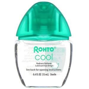 Rohto, Cooling Eye Drops, Dual Action Redness + Dryness Relief, 0.4 fl oz (13 ml) - HealthCentralUSA