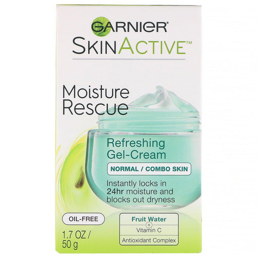 Garnier, SkinActive, Moisture Rescue Refreshing Gel-Cream, Normal/Combo Skin, 1.7 oz (50 g) - HealthCentralUSA