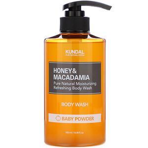 Kundal, Honey & Macadamia, Body Wash, Baby Powder, 16.90 fl oz (500 ml) - HealthCentralUSA