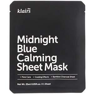 Dear, Klairs, Midnight Blue Calming Beauty Sheet Mask, 1 Sheet, 0.85 fl oz (25 ml) - HealthCentralUSA