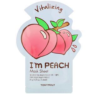 Tony Moly, I'm Peach, Vitalizing Beauty Mask Sheet, 1 Sheet, 0.74 oz (21 g) - HealthCentralUSA