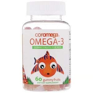 Coromega, Omega-3, Gummy Fruits for Kids, 60 Gummy Fruits - HealthCentralUSA