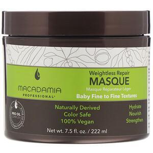 Macadamia Professional, Weightless Repair Masque, Baby Fine to Fine Textures, 7.5 fl oz (222 ml) - HealthCentralUSA