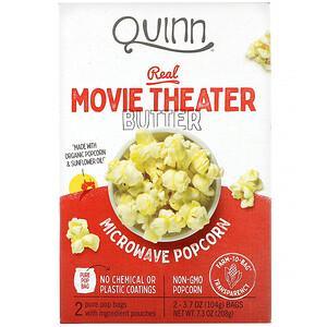 Quinn Popcorn, Microwave Popcorn, Real Movie Theater Butter, 2 Bags, 3.7 oz (104 g) Each - HealthCentralUSA