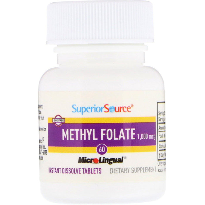 Superior Source, Methyl Folate, 1,000 mcg, 60 Tablets - HealthCentralUSA