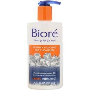 Biore, Blemish Fighting Ice Cleanser, 6.77 fl oz (200 ml) - HealthCentralUSA