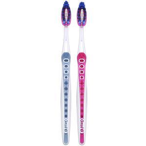 Oral-B, 3D White, Luxe Toothbrush, Medium Bristles, 2 Toothbrushes - HealthCentralUSA