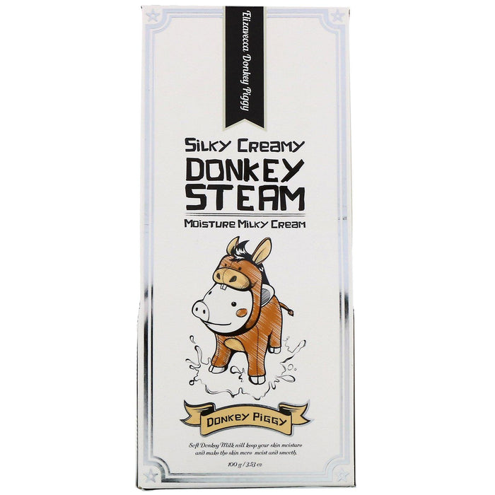 Elizavecca, Donkey Piggy, Silky Creamy Donkey Steam, Moisture Milky Cream, 3.53 oz (100 g) - HealthCentralUSA