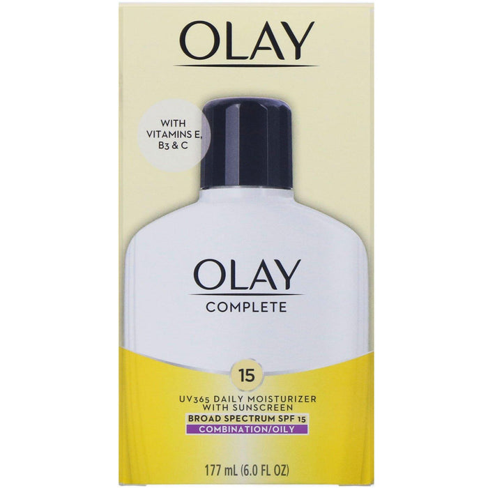 Olay, Complete, UV365 Daily Moisturizer with Sunscreen , SPF 15, Oily, 6 oz (177 ml) - HealthCentralUSA