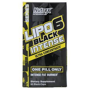 Nutrex Research, LIPO-6 Black Intense, Ultra Concentrate, 60 Black-Caps - HealthCentralUSA