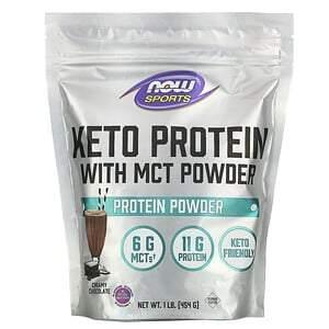 Now Foods, Sports, Keto Protein with MCT Powder, Creamy Chocolate, 1 lb (454 g) - HealthCentralUSA