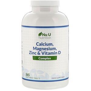 Nu U Nutrition, Calcium, Magnesium, Zinc & Vitamin D Complex, 365 Vegetarian Tablets - HealthCentralUSA