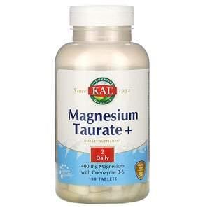 KAL, Magnesium Taurate +, 400 mg, 180 Tablets - HealthCentralUSA