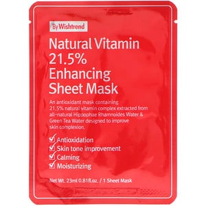 Wishtrend, Natural Vitamin 21.5% Enhancing Beauty Sheet Mask, 1 Sheet, 0.81 fl oz (23 ml)