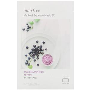 Innisfree, My Real Squeeze Beauty Mask EX, Acai Berry, 1 Sheet, 0.67 fl oz (20 ml) - HealthCentralUSA