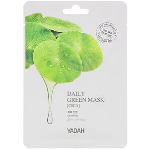 Yadah, Daily Green Beauty Mask, Cica, 1 Sheet, 0.84 fl oz (25 ml) - HealthCentralUSA