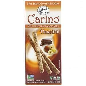 Edward & Sons, Carino Filled Wafer Rolls, Hazelnut, 3.5 oz (100 g) - HealthCentralUSA