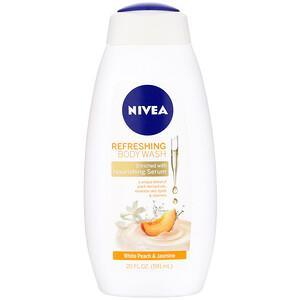 Nivea, Refreshing Body Wash, White Peach & Jasmine, 20 fl oz (591 ml) - HealthCentralUSA