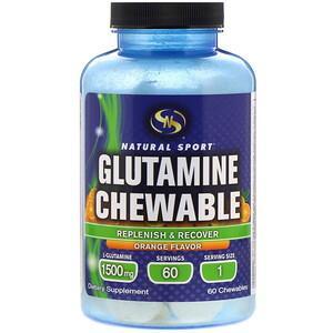 Natural Sport, Glutamine Chewables, Orange Flavor, 1,500 mg, 60 Chewables - HealthCentralUSA