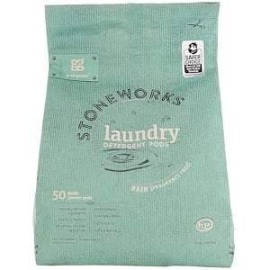 Grab Green, Stoneworks, Laundry Detergent Pods, Rain, 50 Loads, 1.65 lbs (750 g) - HealthCentralUSA