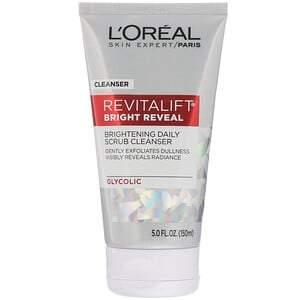 L'Oreal, Revitalift Bright Reveal, Brightening Daily Scrub Cleanser, 5 fl oz (150 ml) - HealthCentralUSA