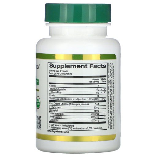 California Gold Nutrition, Organic Spirulina, USDA Organic, 500 mg, 60 Tablets - HealthCentralUSA