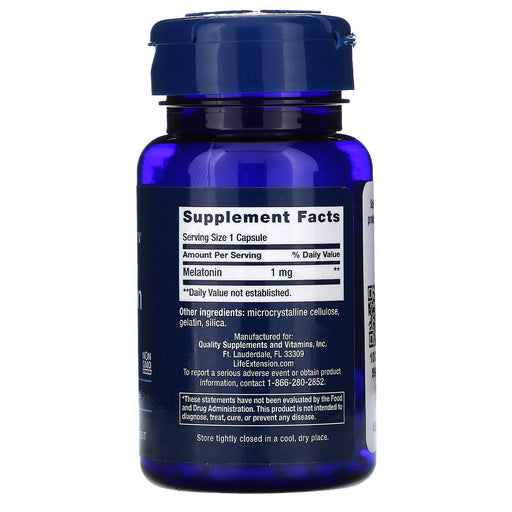 Life Extension, Melatonin, 1 mg, 60 Capsules - HealthCentralUSA