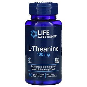 Life Extension, L-Theanine, 100 mg, 60 Vegetarian Capsules - HealthCentralUSA