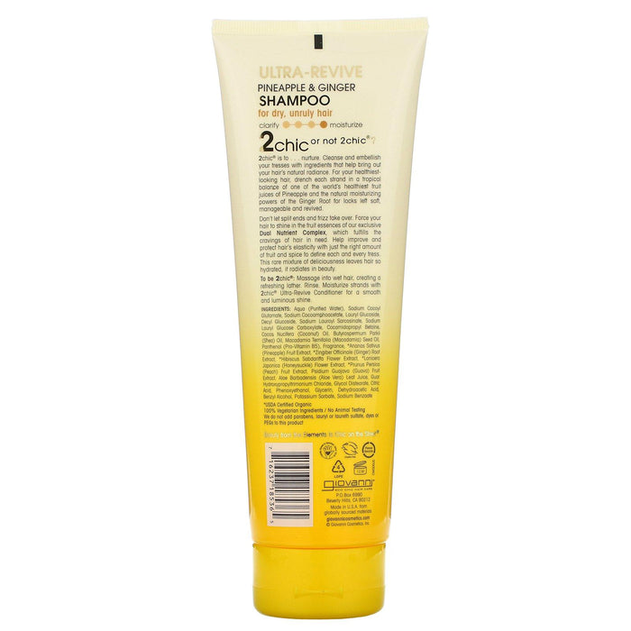 Giovanni, 2chic, Ultra-Revive Shampoo, For Dry, Unruly Hair, Pineapple + Ginger, 8.5 fl oz (250 ml) - HealthCentralUSA