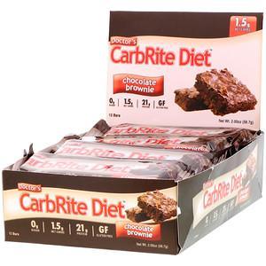 Universal Nutrition, Doctor's CarbRite Diet Bars, Chocolate Brownie, 12 Bars, 2.00 oz (56.7 g) Each - HealthCentralUSA